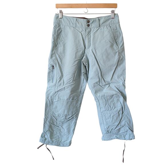 Patagonia Pants - Patagonia Women's Cargo Cropped Blue Hiking Pants Size 8 Y2K Cinch Leg Pockets